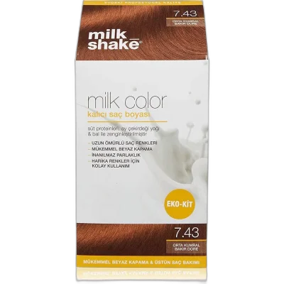  Milk Shake Milk Color Eko Kit Saç Boyası Orta Kumral Bakır Dore -7.43 (KÖPÜKSÜZ) - Milk Shake