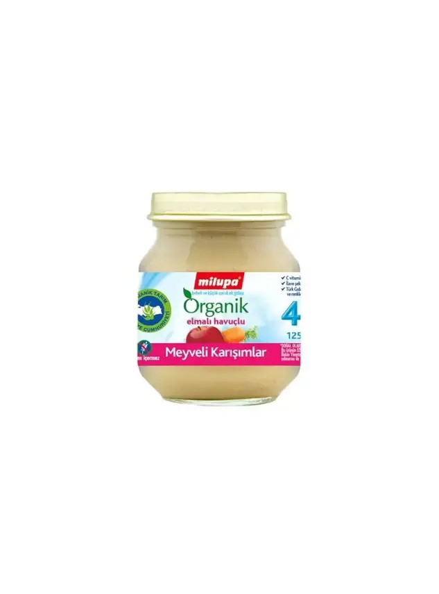 Milupa Organik Elmalı Havuçlu Kavanoz Maması 125gr - 1