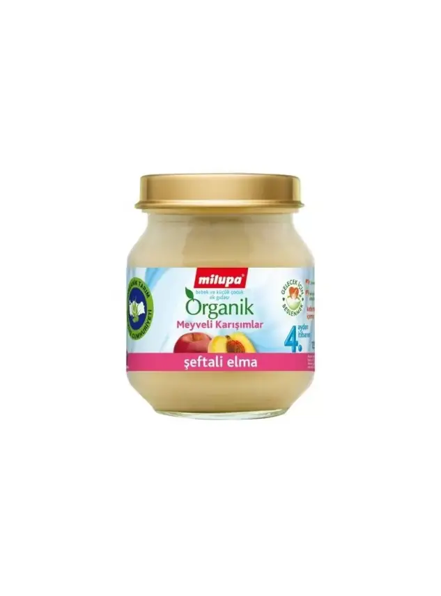 Milupa Organik Şeftali Elma Kavanoz 125 gr - 1