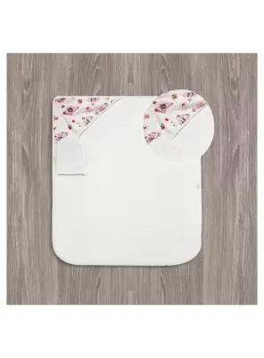 Mini Damla Gül Baskılı Güpürlü Kurulama Havlusu - 1