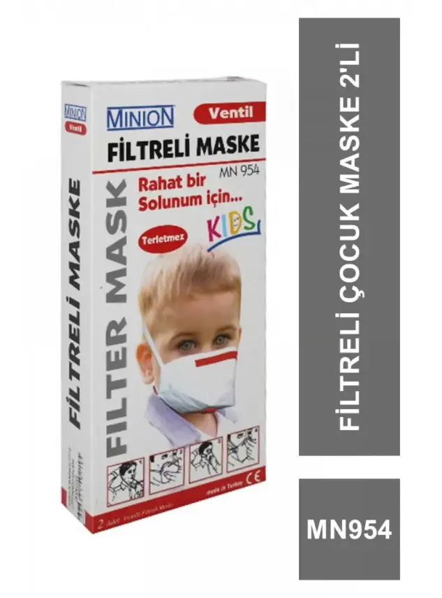 Minion Filtreli Çocuk Maske 2'li MN 954 - 2