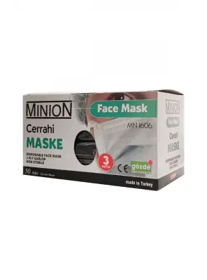 Minion Maske 3 Katlı Meltblownlu Siyah 50li - 1