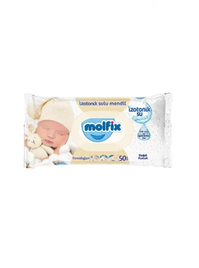 Molfix İzotonik Yenidoğan Islak Mendil 50 adet - 1