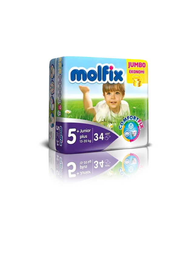 Molfix Jumbo Paket Junior Plus 5+ Beden 34 Adet Bebek Bezi - 1