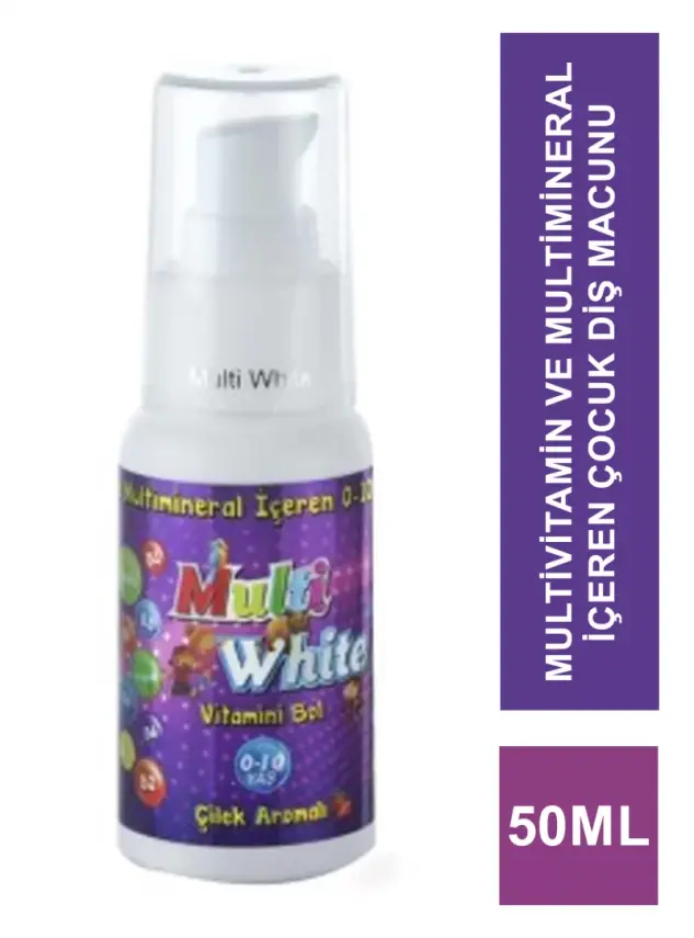 Multi White Multivitamin ve Multimineral İçeren Çocuk Diş Macunu 50 ml - 2