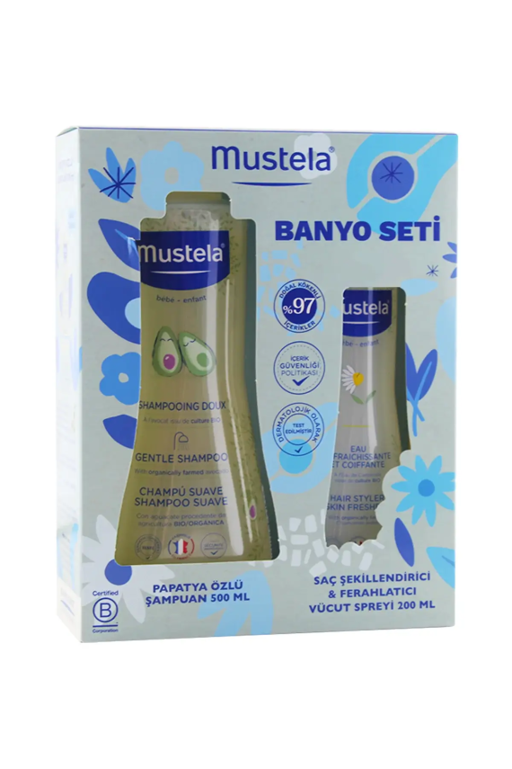 Mustela Banyo Seti ( Papatya Özlü Şampuan 500ml + Saç Şekillendirici Sprey 200 ml ) - 1