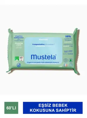 Mustela Compostable Cleansing Wipes - Kompostlanabilir Temizleme Mendili - 60 Adet - 1
