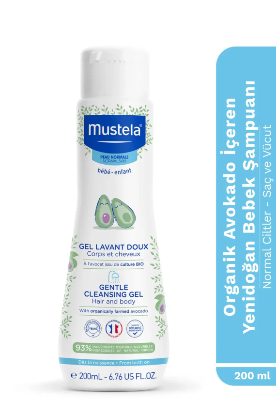 Mustela Gentle Cleansing Gel 200 ml Yenidoğan Bebek Şampuanı - 1
