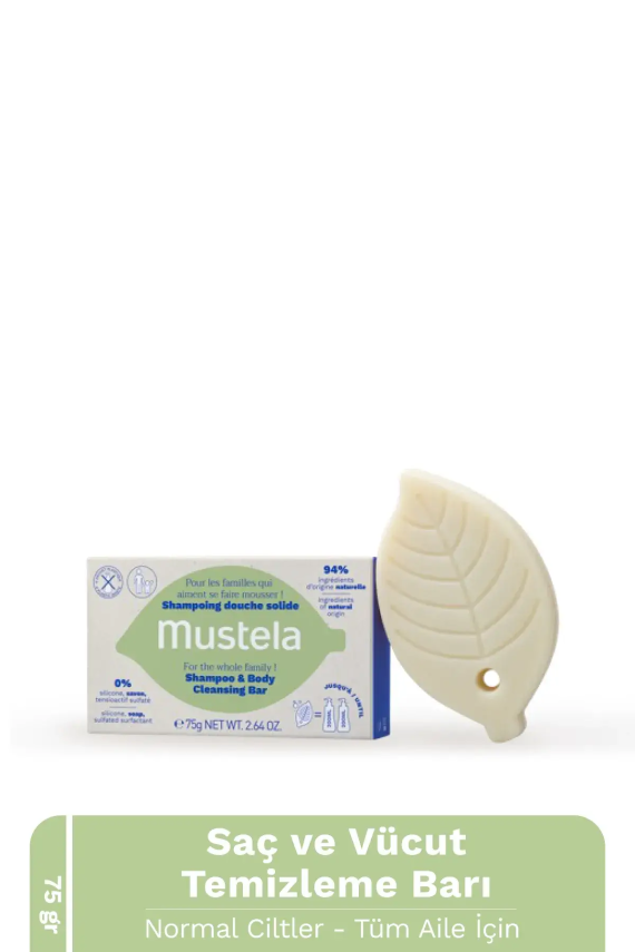 Mustela Katı Şampuan ve Vücut Temizleme Barı 75gr - 1