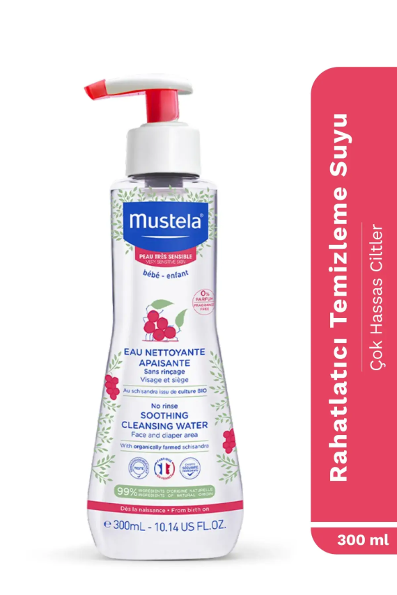 Mustela No Rinse Soothing Cleansing Water 300 ml Hassas Ciltler İçin Temizleme Suyu - 1
