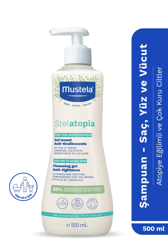 Mustela Stelatopia Cleansing Gel 500 ml Kuru Ciltler İçin Şampuan - 1