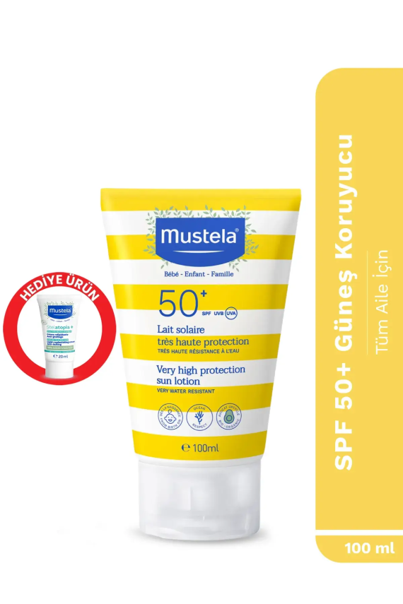 Mustela Very High Protection SPF 50+ Sun Lotion 100 ml - Vücut Losyonu 50ml Hediye - - 1