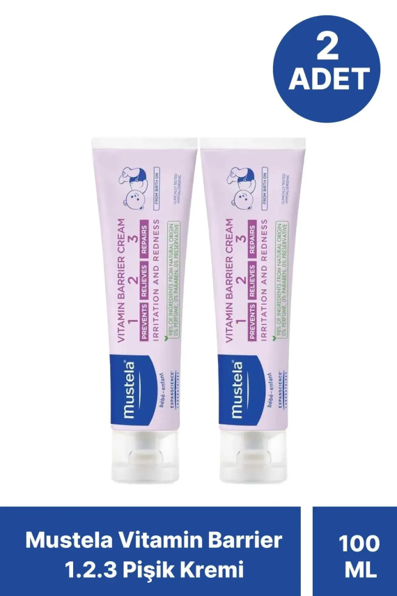 Mustela Vitamin Barrier 1-2-3 100 ml Pişik Kremi x 2 Adet - 1