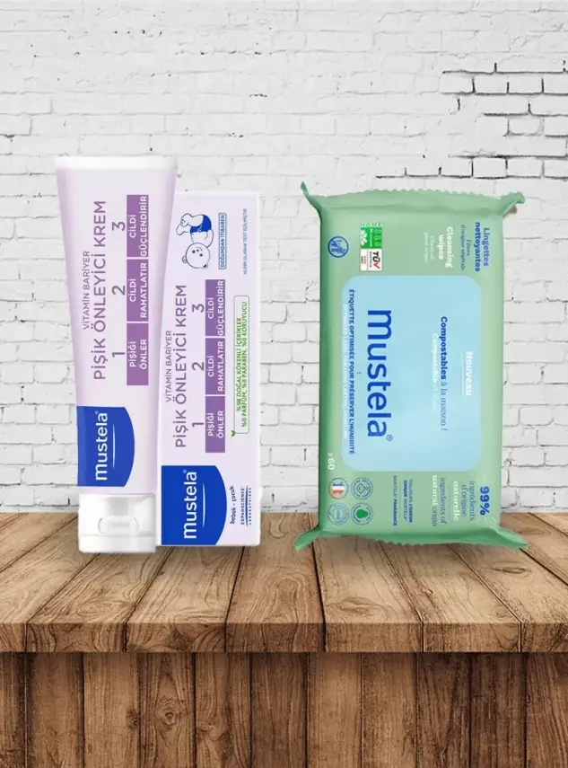 Mustela Vitamin Barrier 1-2-3 Cream 100ml + Kompost Edilebilir Islak Mendil 60 Yaprak - Kopya - 2
