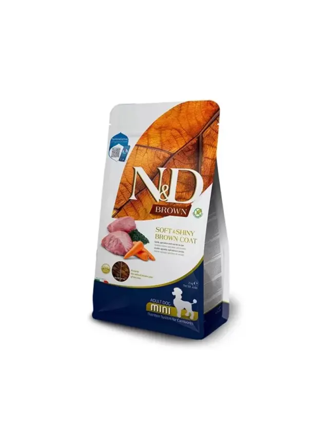 N&D Brown Dog Lamb, Spirulina&Carrot Adult Mini 2 kg - 1