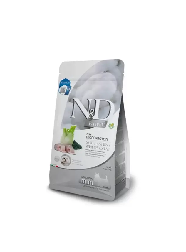 N&D White Dog Sea Bass, Spirulina&Fennel Adult Mini 2 kg - 1