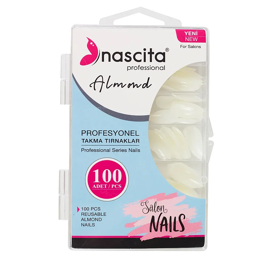 Nascita Almond Kutulu Takma Tırnak 100’lü Set -NASNAIL00166 - 1