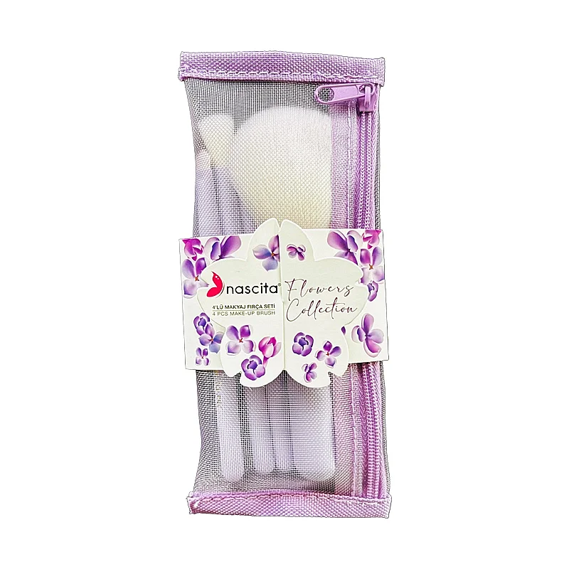 Nascita Flowers Collection 4 lü Makyaj Fırça Seti Mor - 1