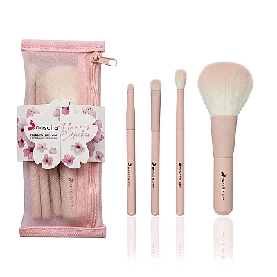 Nascita Flowers Collection 4 lü Makyaj Fırça Seti Pembe - NASBRUSHSET159PN - Nascita