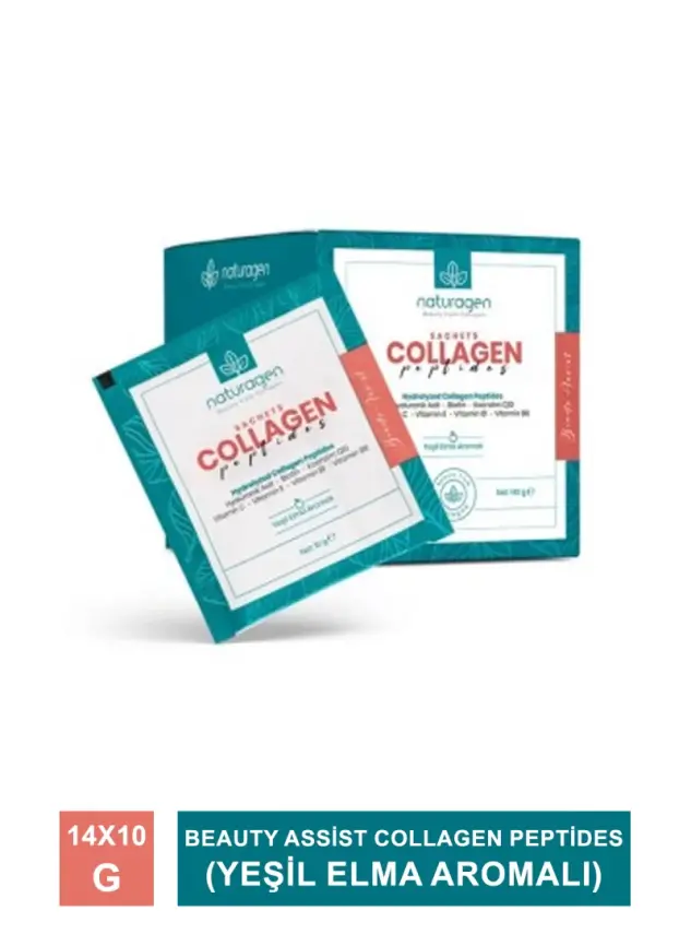 Naturagen Beauty Assist Collagen Peptides - Yeşil Elma Aromalı - 14 x 10 g Saşe - 2