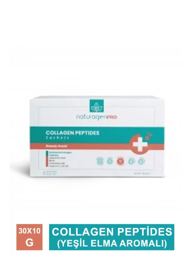 Naturagen Pro Collagen Peptides - Yeşil Elma Aromalı - 30 x 10 g - 2