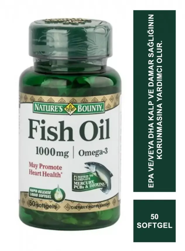 Nature's Bounty Fish Oil Omega-3 1000 Mg 50 Softgel - 2