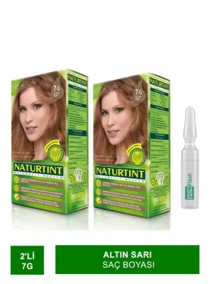 NATURTINT 2'li 7 G Altın Sarı Saç Boyası + Martiderm Flash - 2