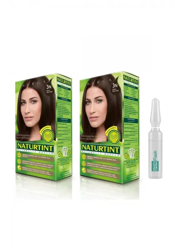 Naturtint 2'li Set 3n Koyu Kestane Saç Boyası Alana MartıDerm The Originals Flash 1 Ampul Hediye - 1