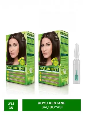 Naturtint 2'li Set 3n Koyu Kestane Saç Boyası Alana MartıDerm The Originals Flash 1 Ampul Hediye - 2