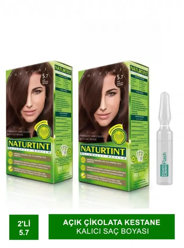 NATURTINT 2'li Set 5.7 Açık Çikolata Kestane Kalıcı Saç Boyası - 2