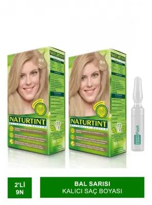 NATURTINT 2'li Set 9 N Bal Sarısı Kalıcı Saç Boyası Alana Martiderm Flash Ampul Hediye - 2