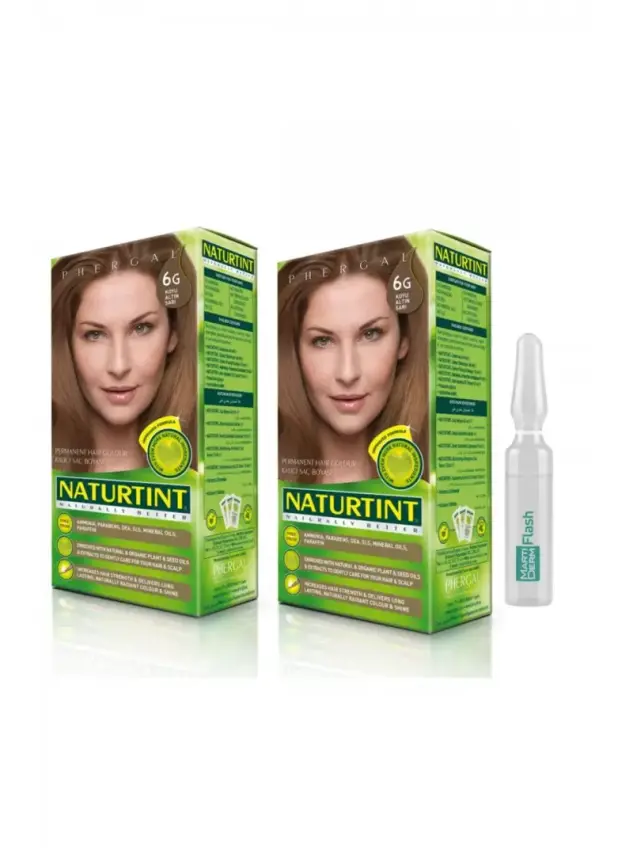 Naturtint 2'li Set Kalıcı Saç Boyası 6G Koyu Altın Sarı 165 ml Alana MartıDerm The Originals Flash 1 Ampul Hediye - 1