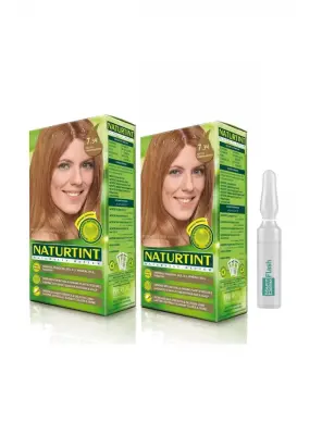 NATURTINT 2li Set 7.34 Işıltılı Fındık Kabuğu kalıcı Saç Boyas - 1