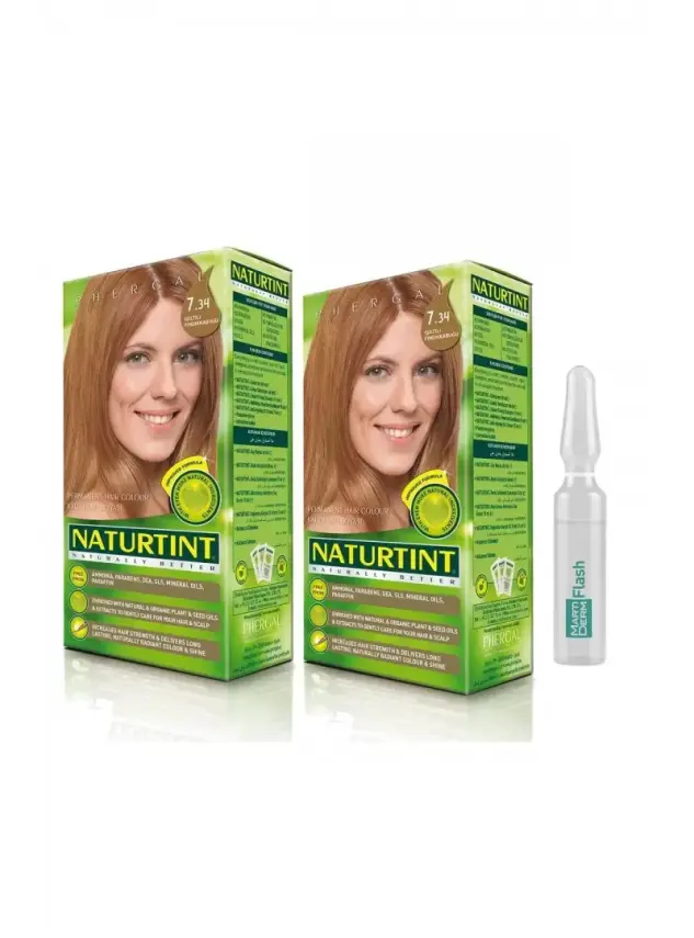 NATURTINT 2li Set 7.34 Işıltılı Fındık Kabuğu kalıcı Saç Boyas - 1