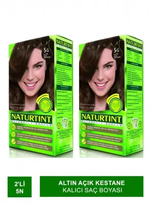 Naturtint Kalıcı Saç Boyası 5G Altın Açık Kestane 165 ml + Martiderm Flash Ampül - 2