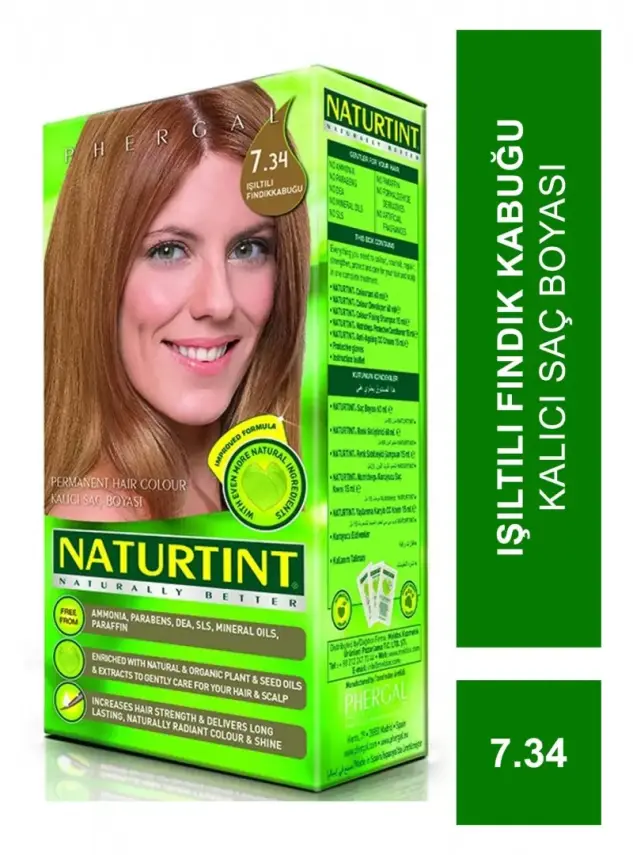 Naturtint Kalıcı Saç Boyası 7.34 Işıltılı Fındık Kabuğu 165 ml - 2