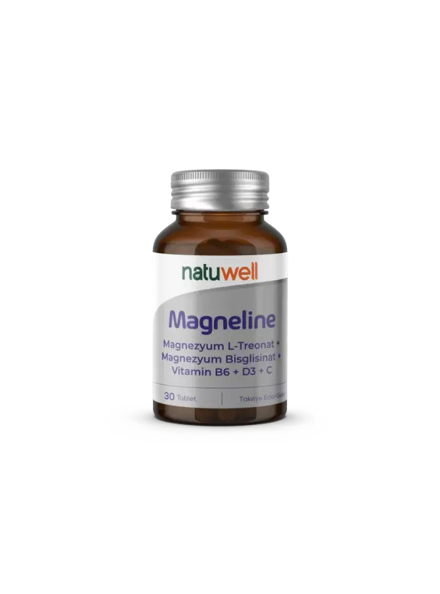 Natuwell Magneline Magnezyum L-Treonat+Bisglisinat+B6+D3+C 30 Tablet - 1