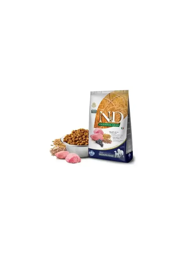N&D Ancestral Graın Kuzu, K. Buğday, Yulaf&Y.Mersini Adult Med&Maxı 12 Kg - 1