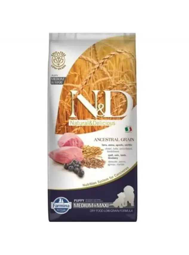 N&D Ancestral Graın Kuzu,K.Buğday,Yulaf&Y.Mersini Puppy Med&Maxı 12Kg - 1