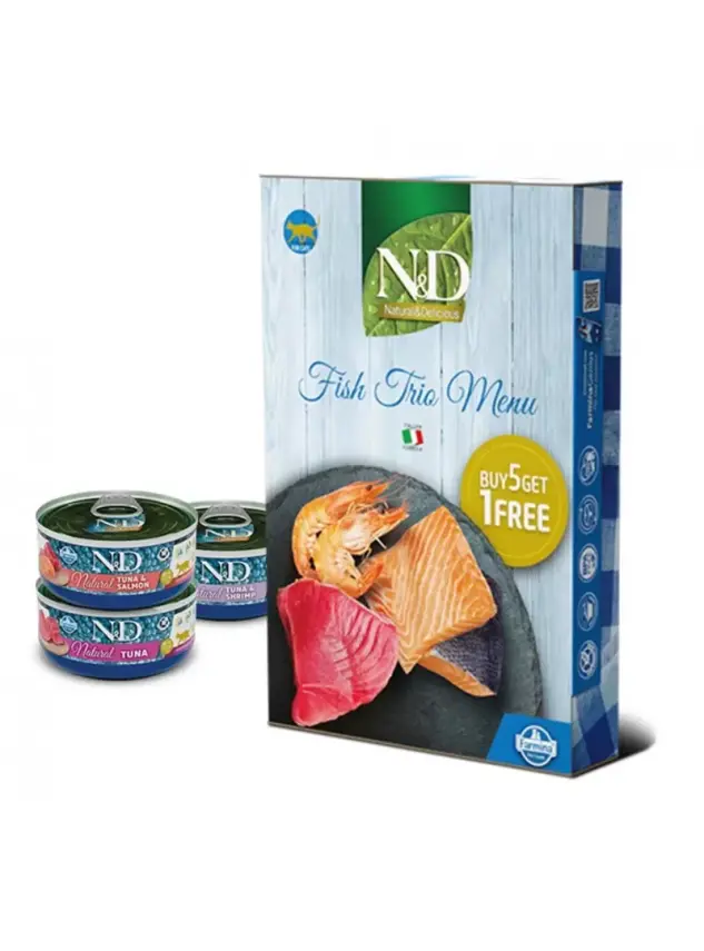 N&D Natural Kedi Konserve Balıklı Trio Menü 70 gr - 1