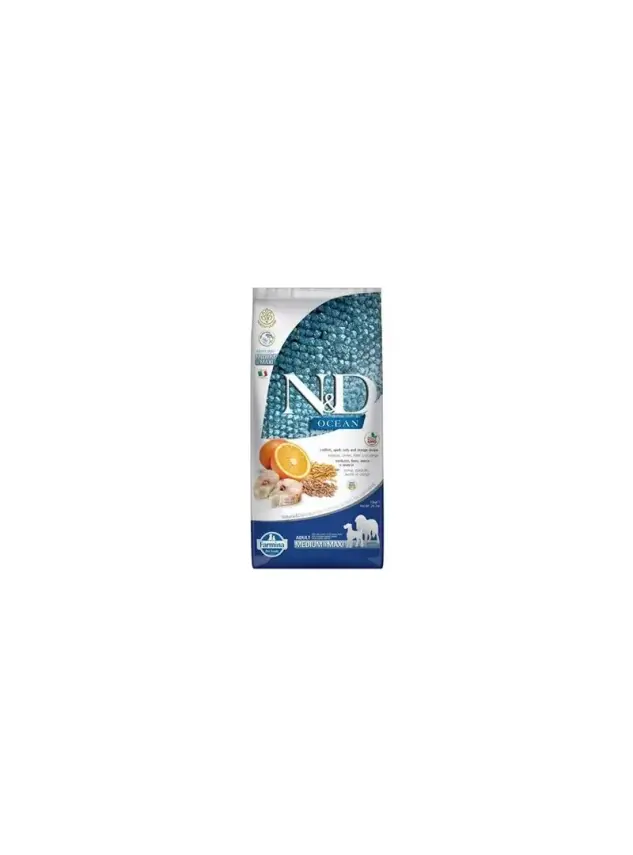 N&D Ocean Morina Balığı, K.Buğday,Yulaf&Port. Adult Med&Maxı 12 Kg - 1