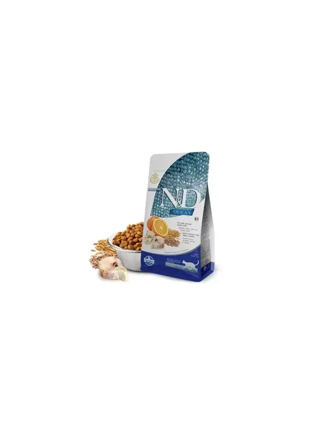 N&D Ocean Morina Balığı, K.Buğday,Yulaf&Portakal Adult 5 Kg - 1