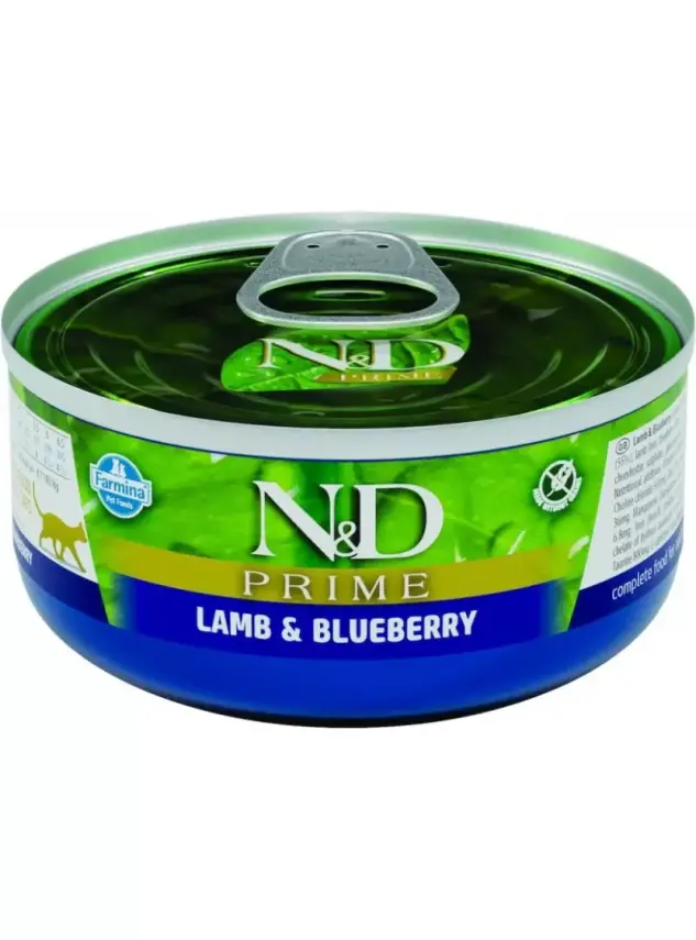 N&D Prıme Kedi konserve Kuzu&Yaban Mersini 70 gr - 1