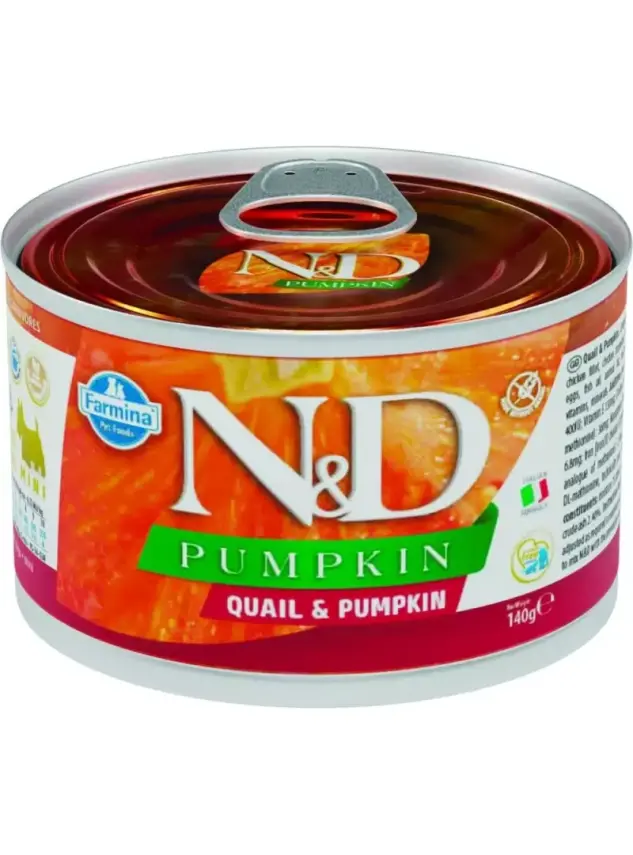 N&D Pumpkin Köpek Konserve Bıldırcın & Balkabağı Mini 140 Gr - 1