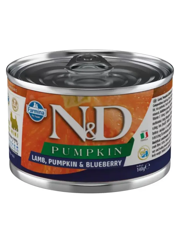 N&D Pumpkın Kuzu & Yaban Mersini Mini Köpek Konserve 140 Gr - 1