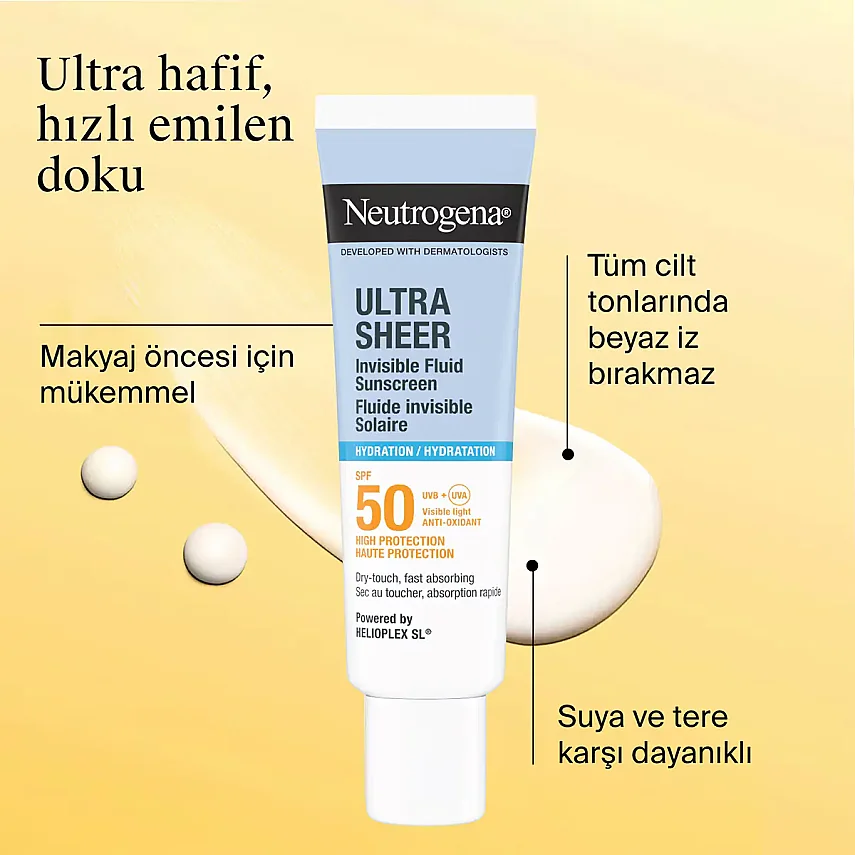 Neutrogena Ultra Sheer SPF50 Hydrating Nemlendirici Fluid 50 ml - 3