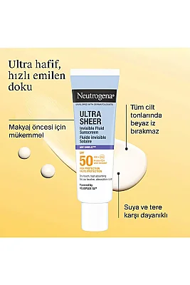 Neutrogena Ultra Sheer Yaşlanma Karşıtı SPF50 Fluid 50 ml - 3