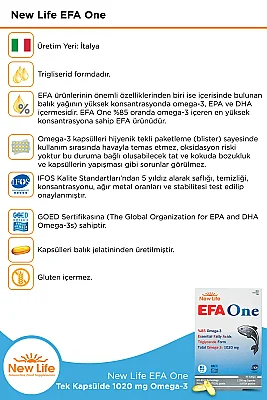 New Life EFA One 1200 mg 45 Kapsül - 4