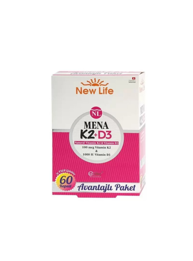New Life Mena K2+D3 60 Kapsül - New Life