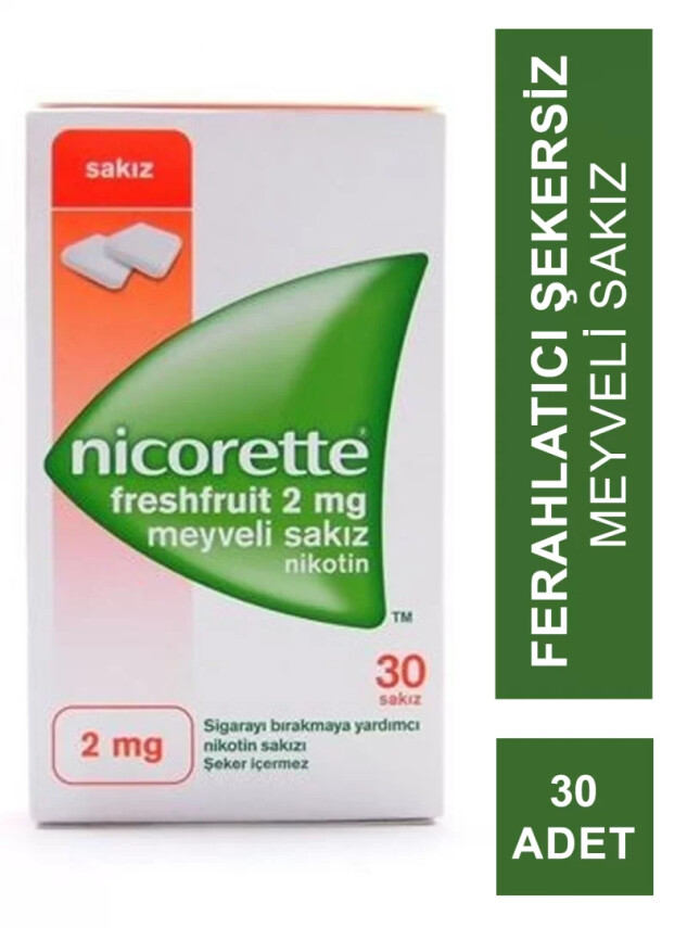 Nicorette Freshfruit 2 mg Meyveli Nikotin Sakızı 30 Adet - Nicorette